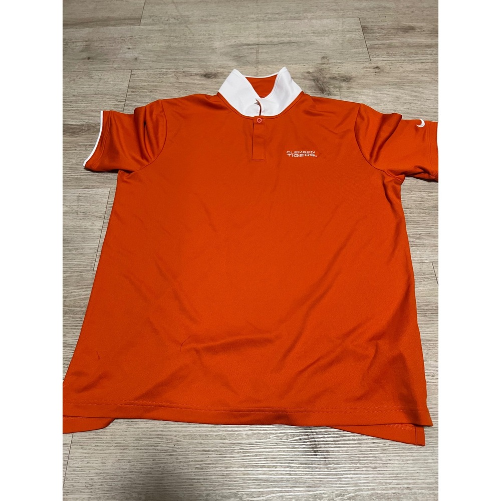 Clemson Tigers NWT‎ Polo Shirt Mens Large Orange Nike Dri Fit Short Sleeve NCAA